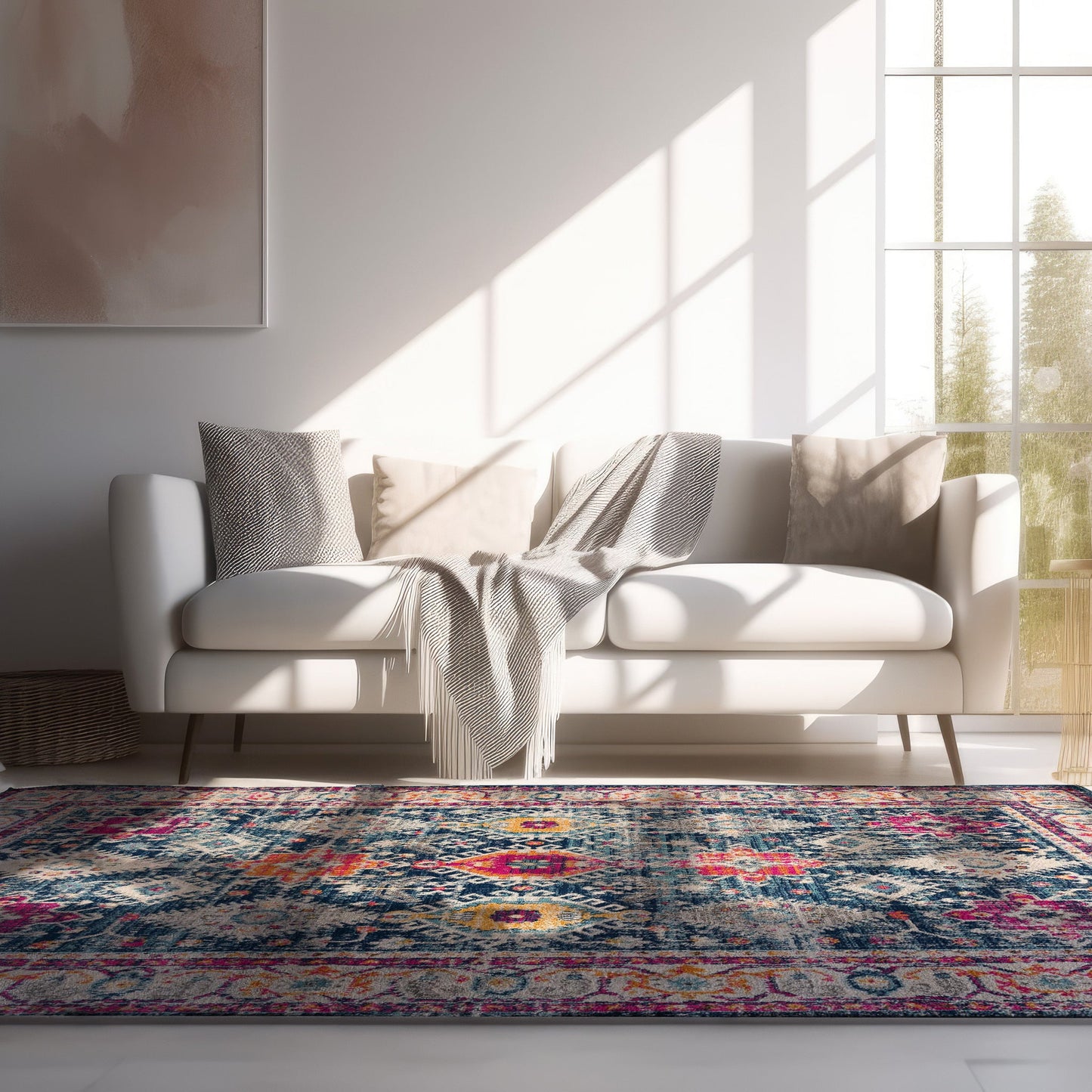 Splash:2801 Navy Area Rug