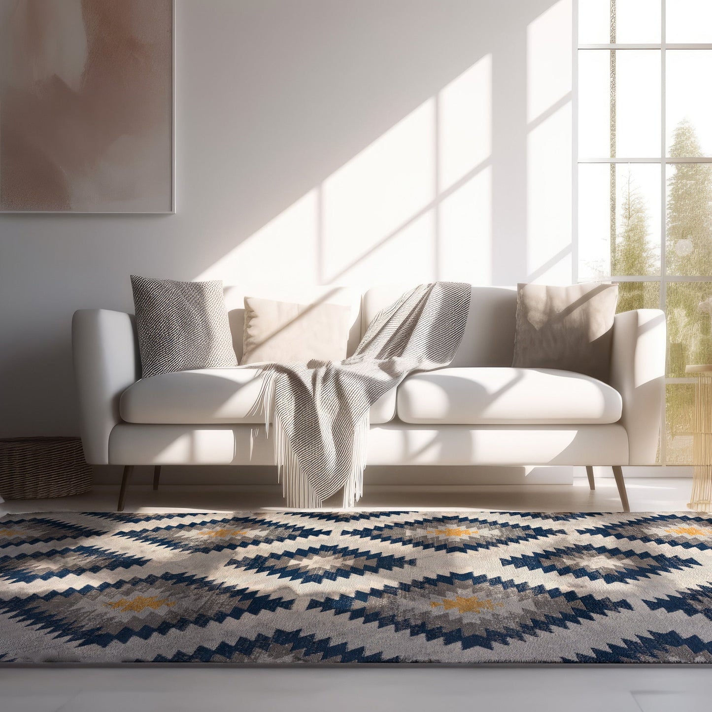 Splash:2845 Blue Area Rug