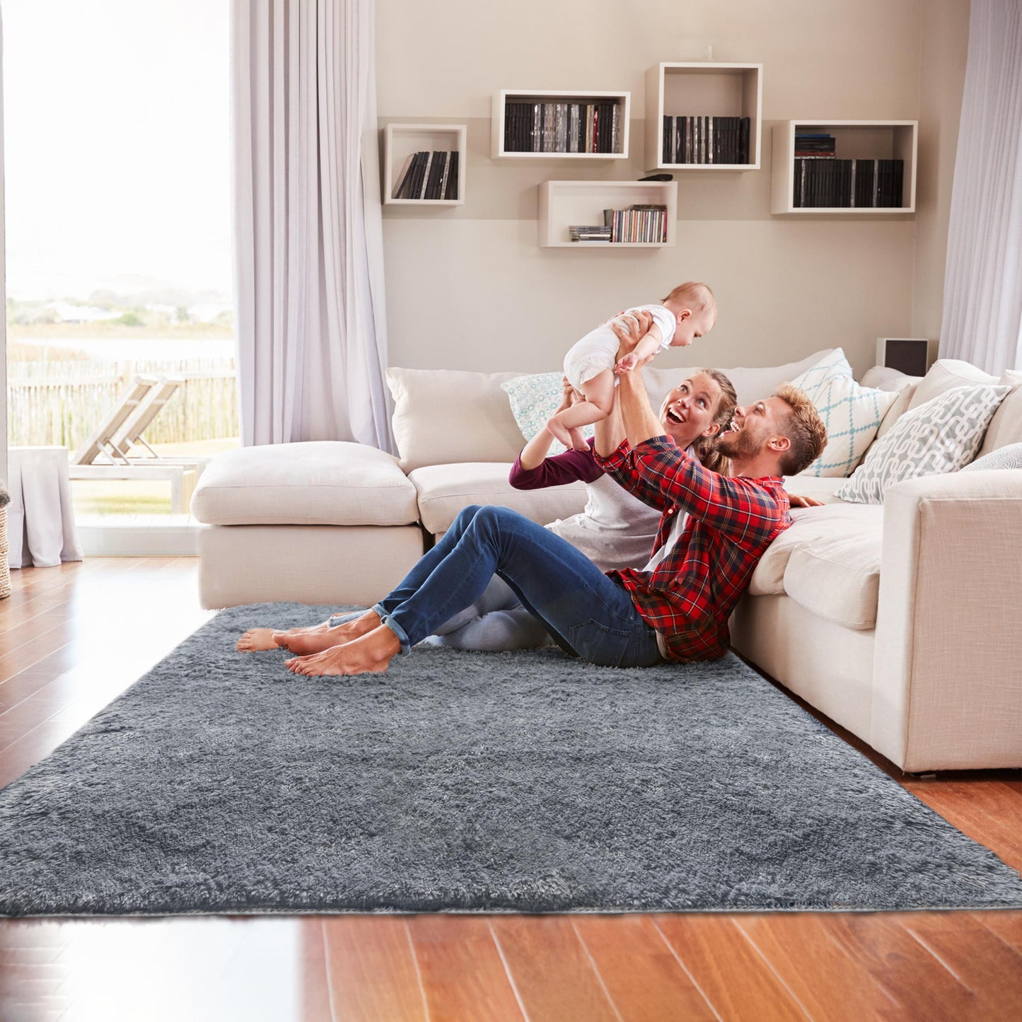 Super Soft:SS Grey Area Rug