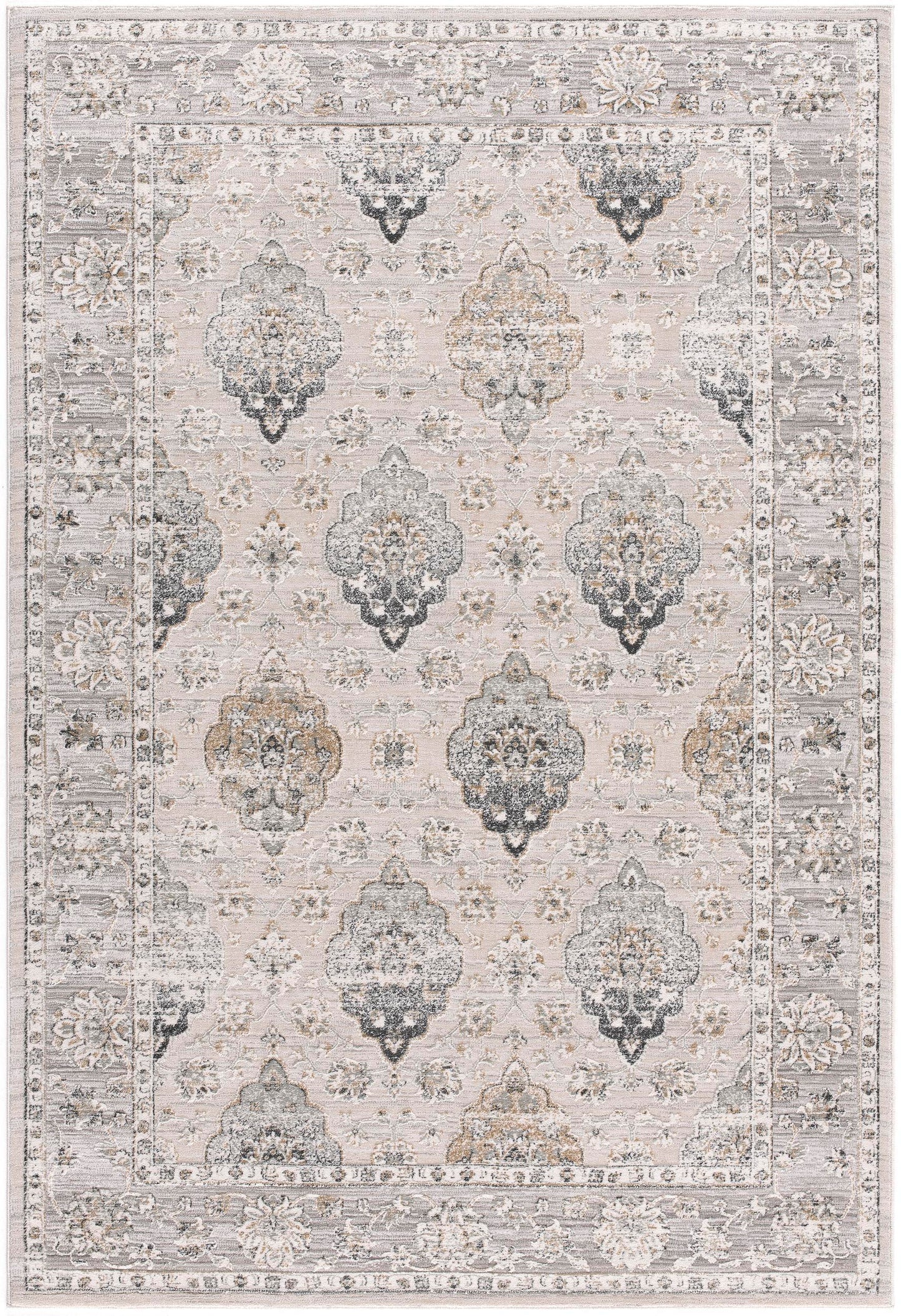 Arctic:6857 Cream Grey Area Rug