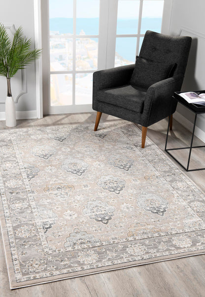 Arctic:6857 Cream Grey Area Rug