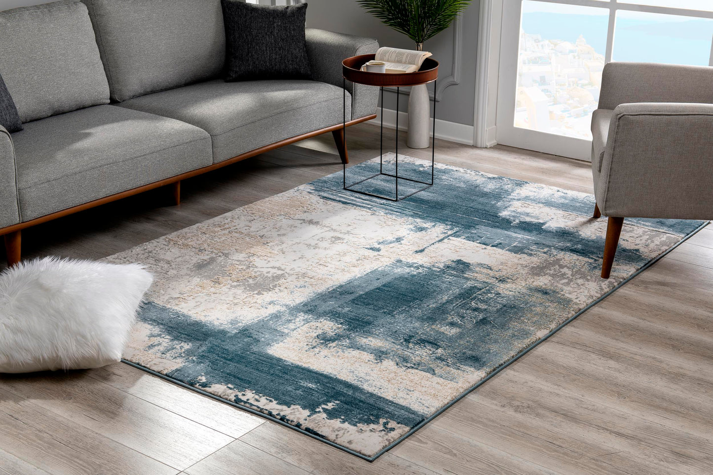 Arctic:6898 Cream Blue Area Rug