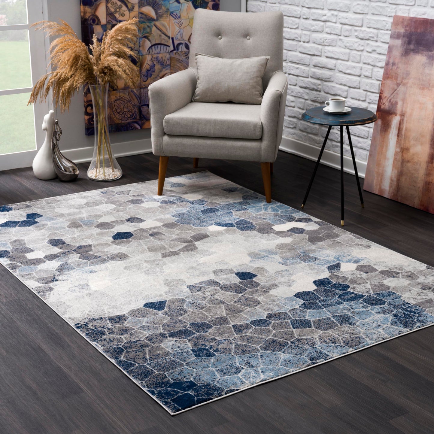 Casper:9994 Navy Area Rug