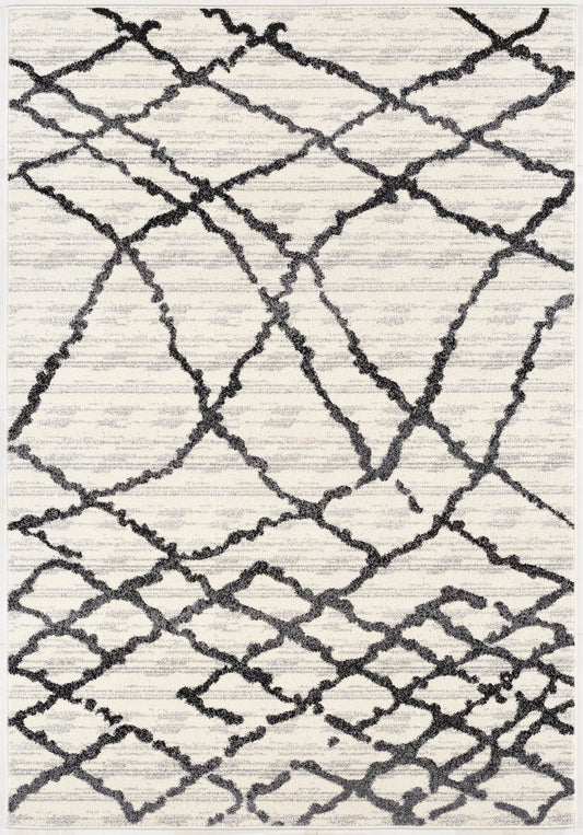 Comfort:3976 White Grey Area Rug