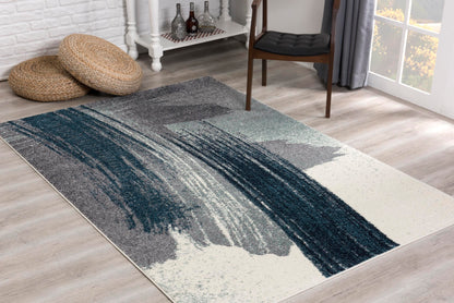 Comfort:4223 White Blue Area Rug