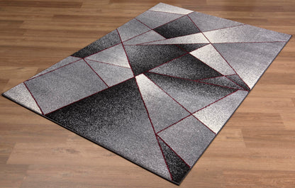 Comfort:4470 Grey Red Area Rug