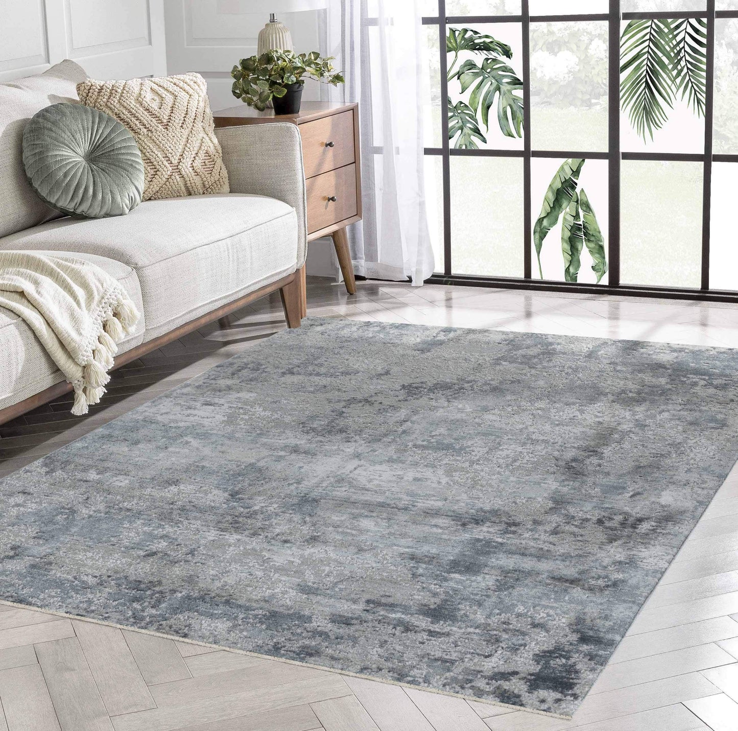 Ella:3244 Blue Area Rug