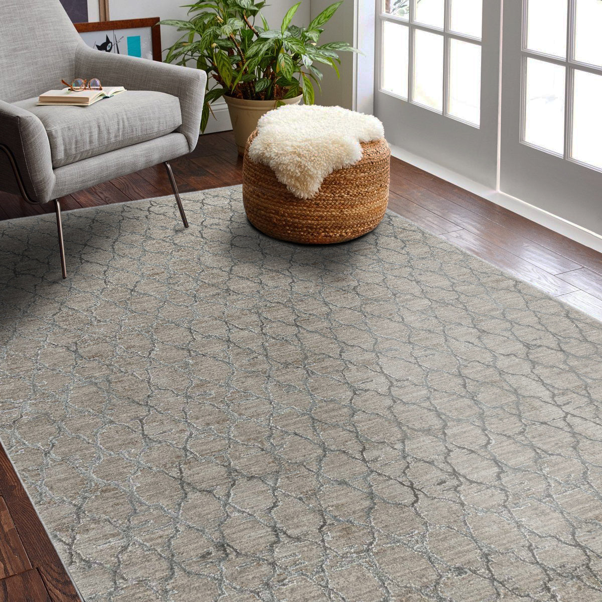 Ella:3245 Beige Area Rug