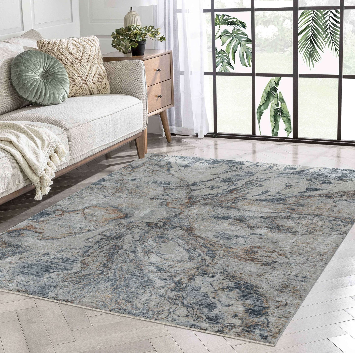 Ella:3761 Beige Area Rug