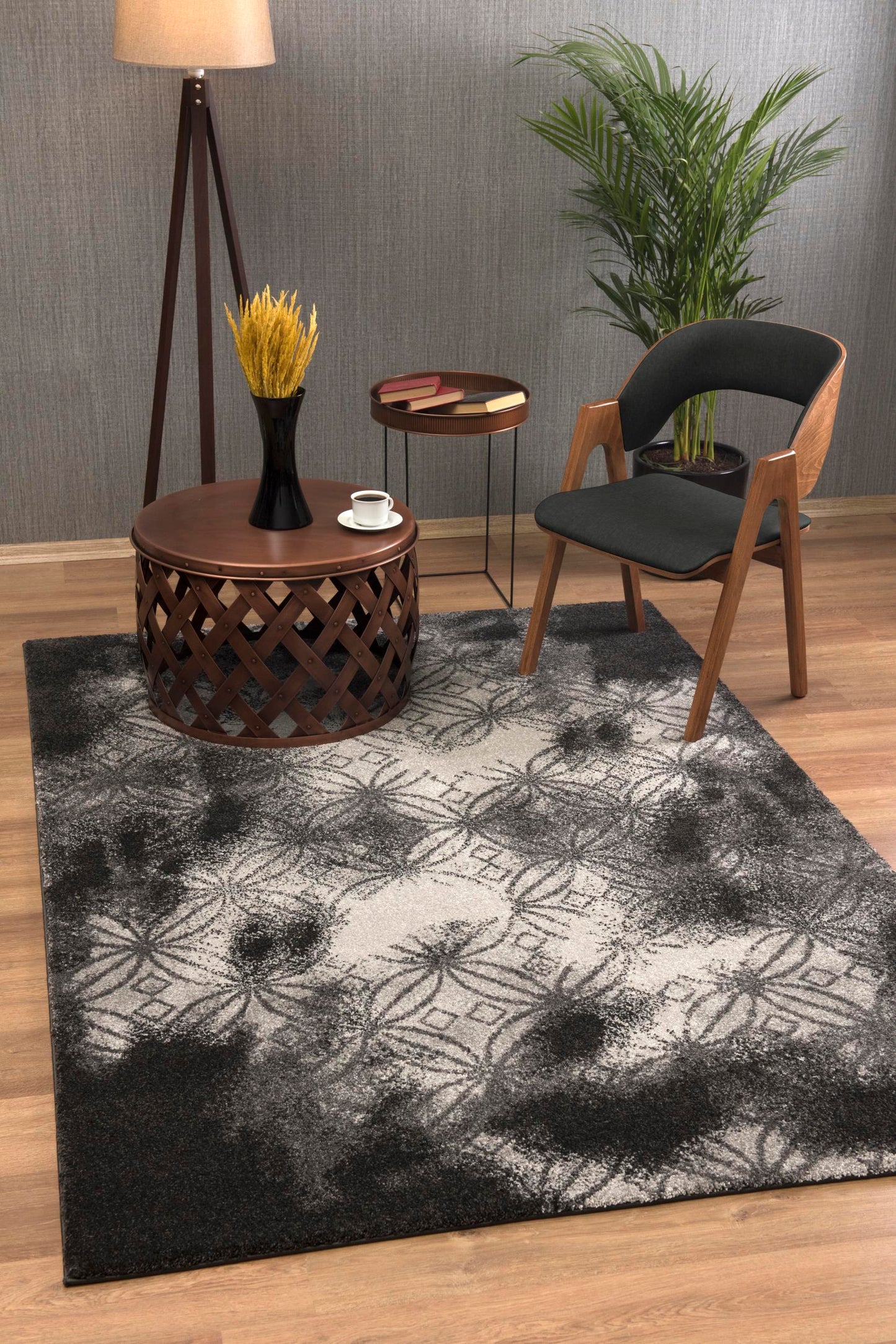 Illusion:1279 Black Area Rug