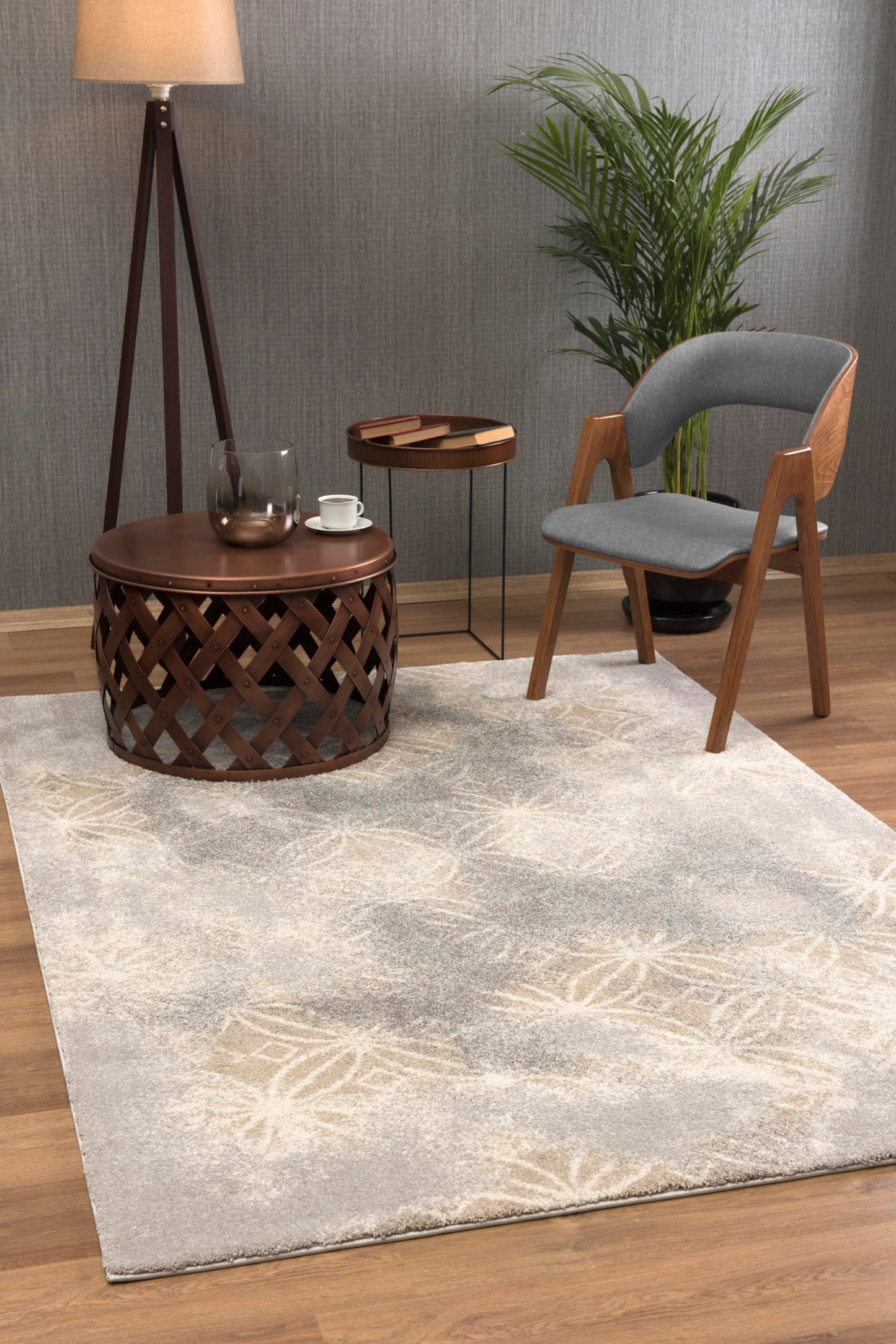 Illusion:1279 Light Grey Area Rug