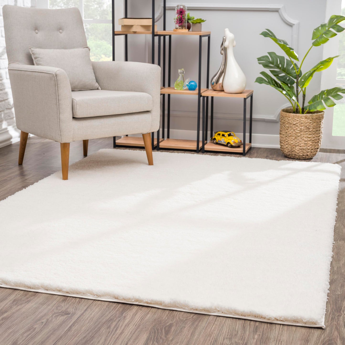 Puffy:Plain Ivory Area Rug