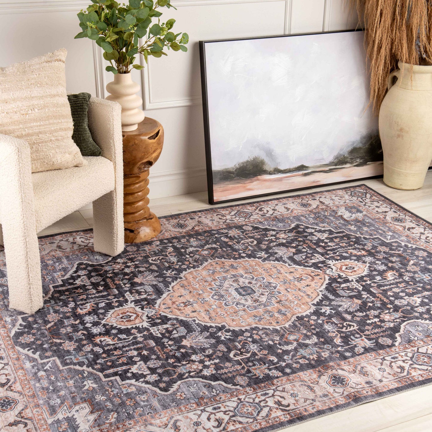 Sahara:4555 Blue Area Rug