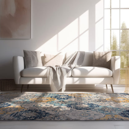 Splash:2855 Blue Area Rug