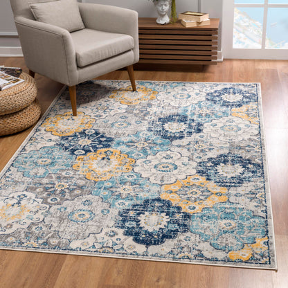 Splash:2855 Blue Area Rug