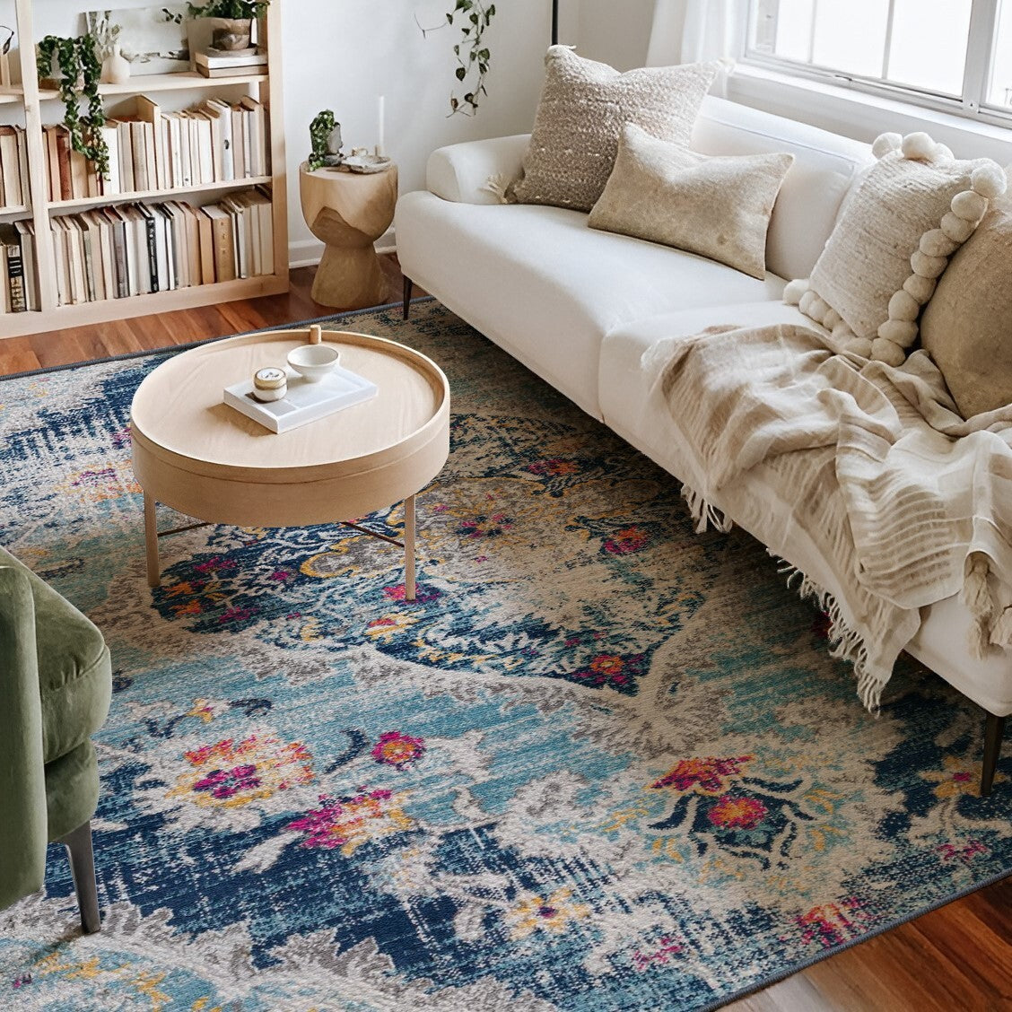 Splash:2898 Blue Area Rug