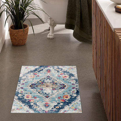 Splash:2898 Blue Area Rug