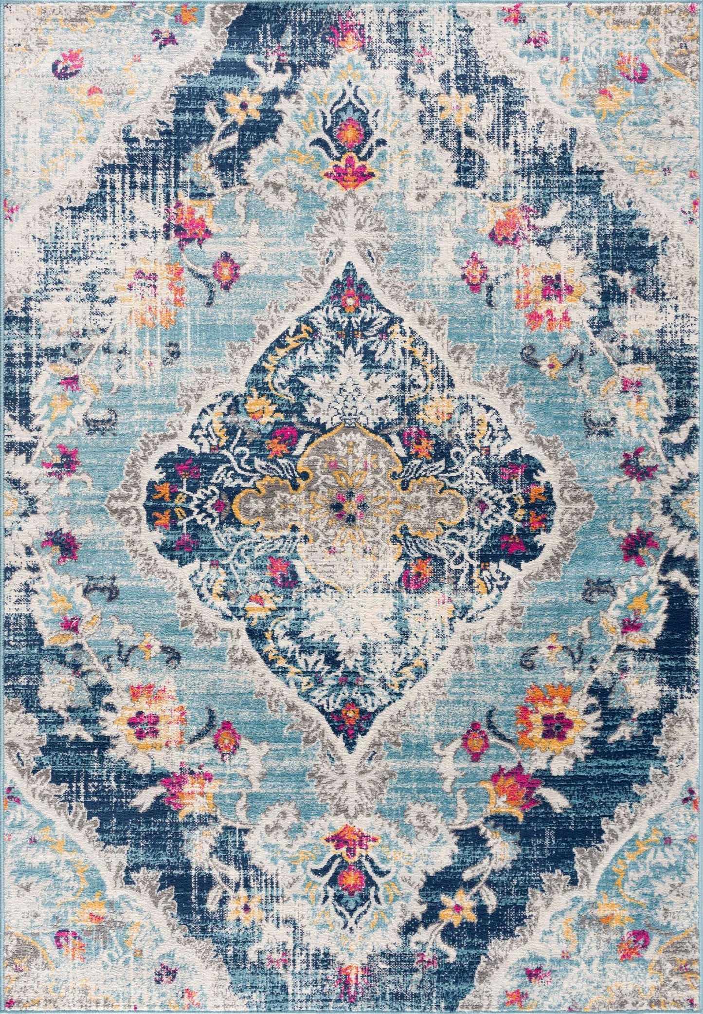 Splash:2898 Blue Area Rug