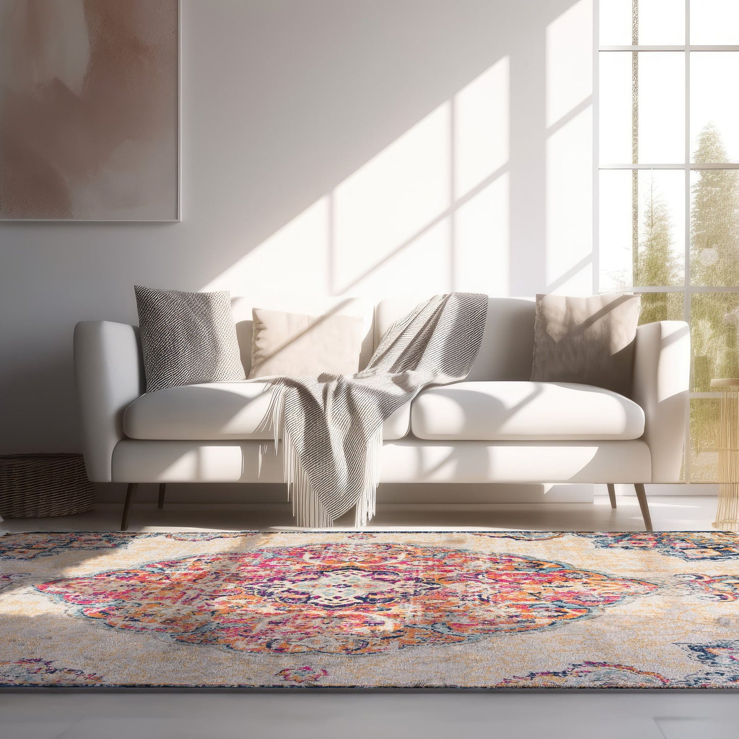 Splash:2899 Cream Area Rug