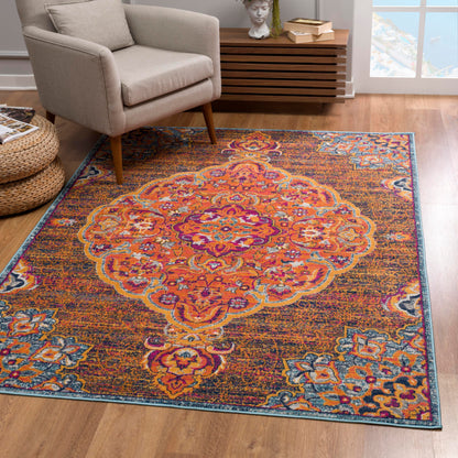 Splash:2899 Rust Area Rug