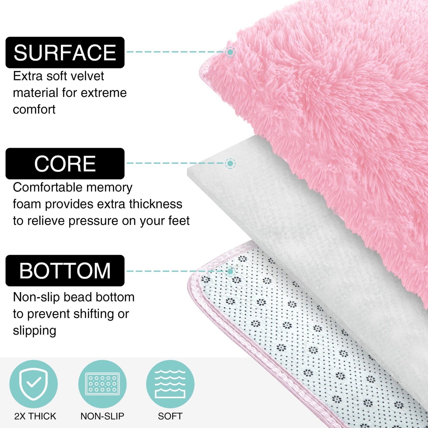 Super Soft:SS Pink Area Rug