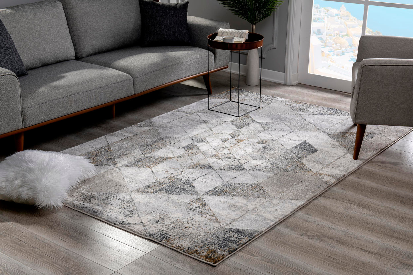 Stella:1096 Cream Grey Area Rug