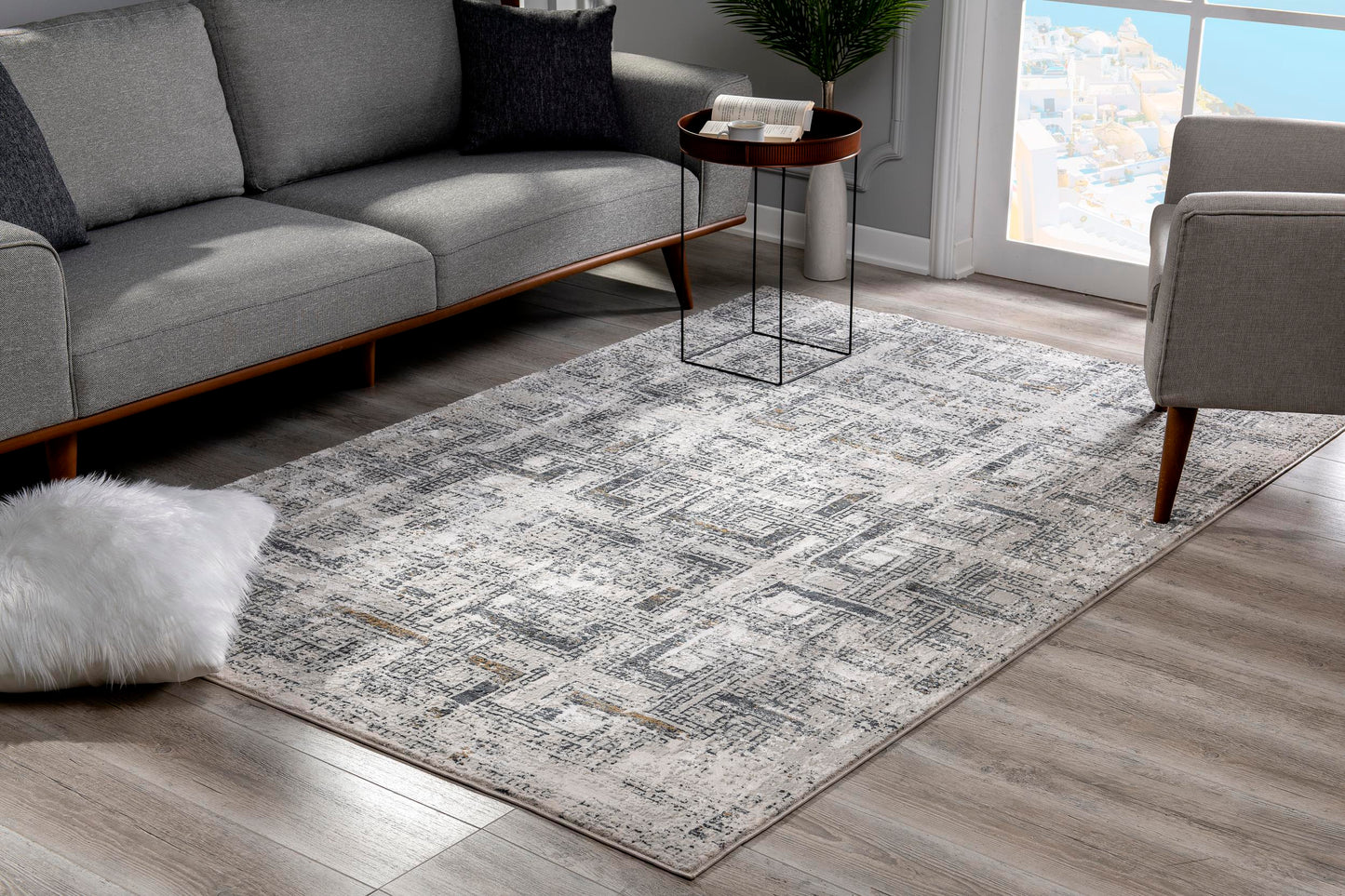 Stella:1119 Cream Grey Area Rug