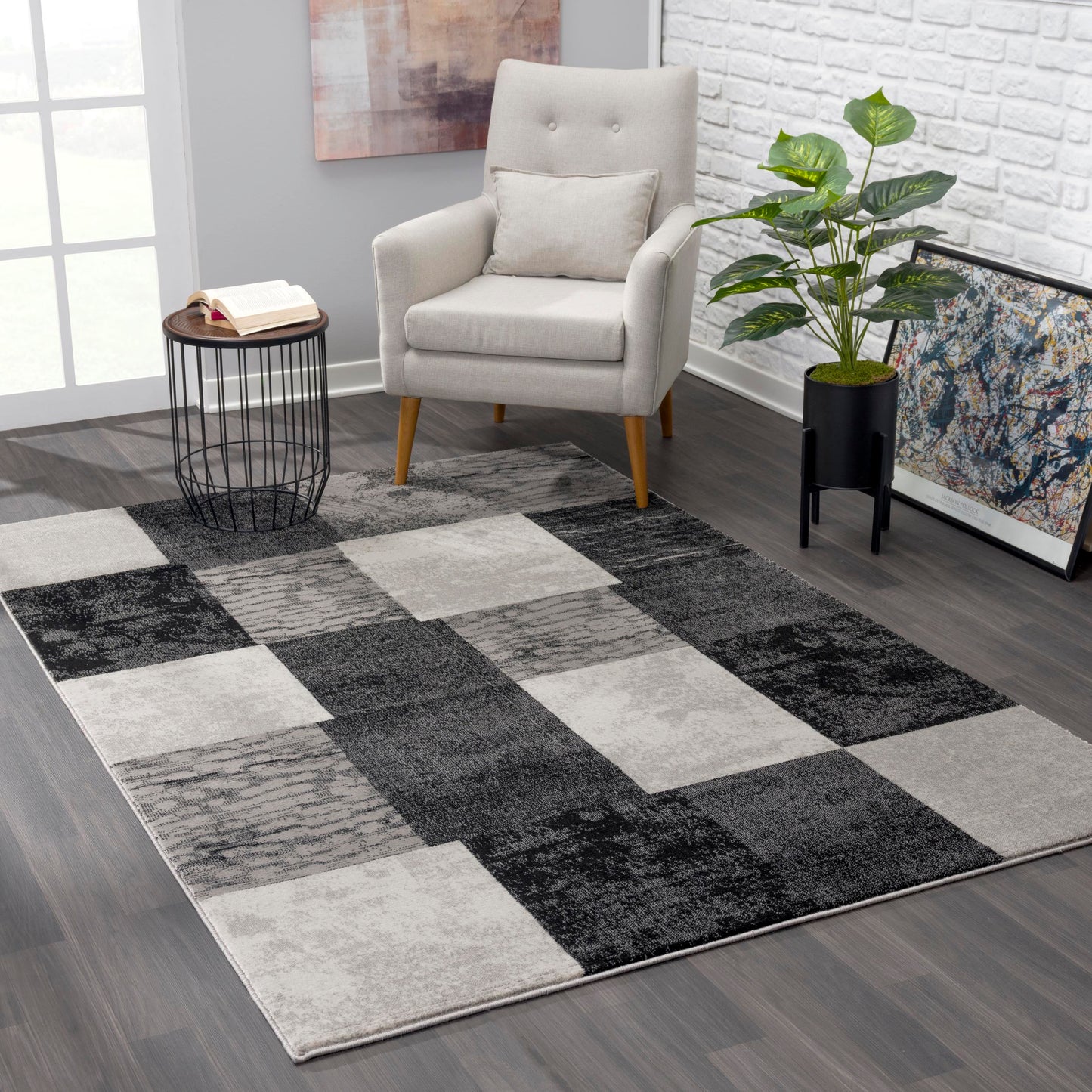 Vegas:1166 Grey Area Rug