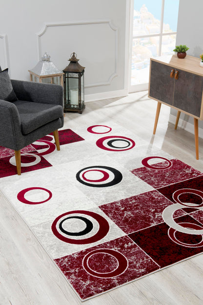 Vegas:6704 Red Area Rug