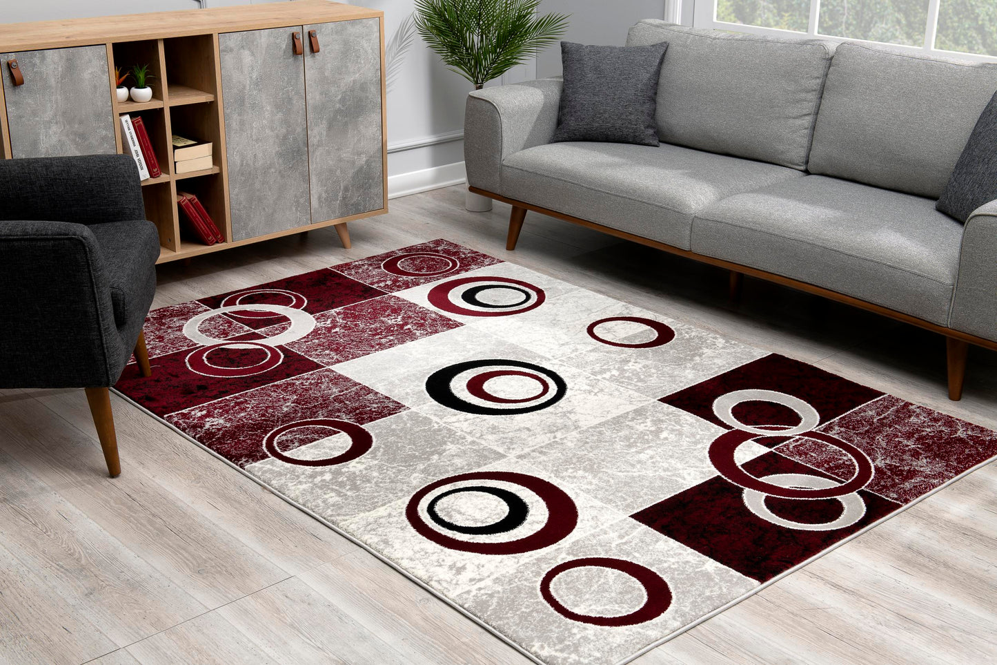 Vegas:6704 Red Area Rug