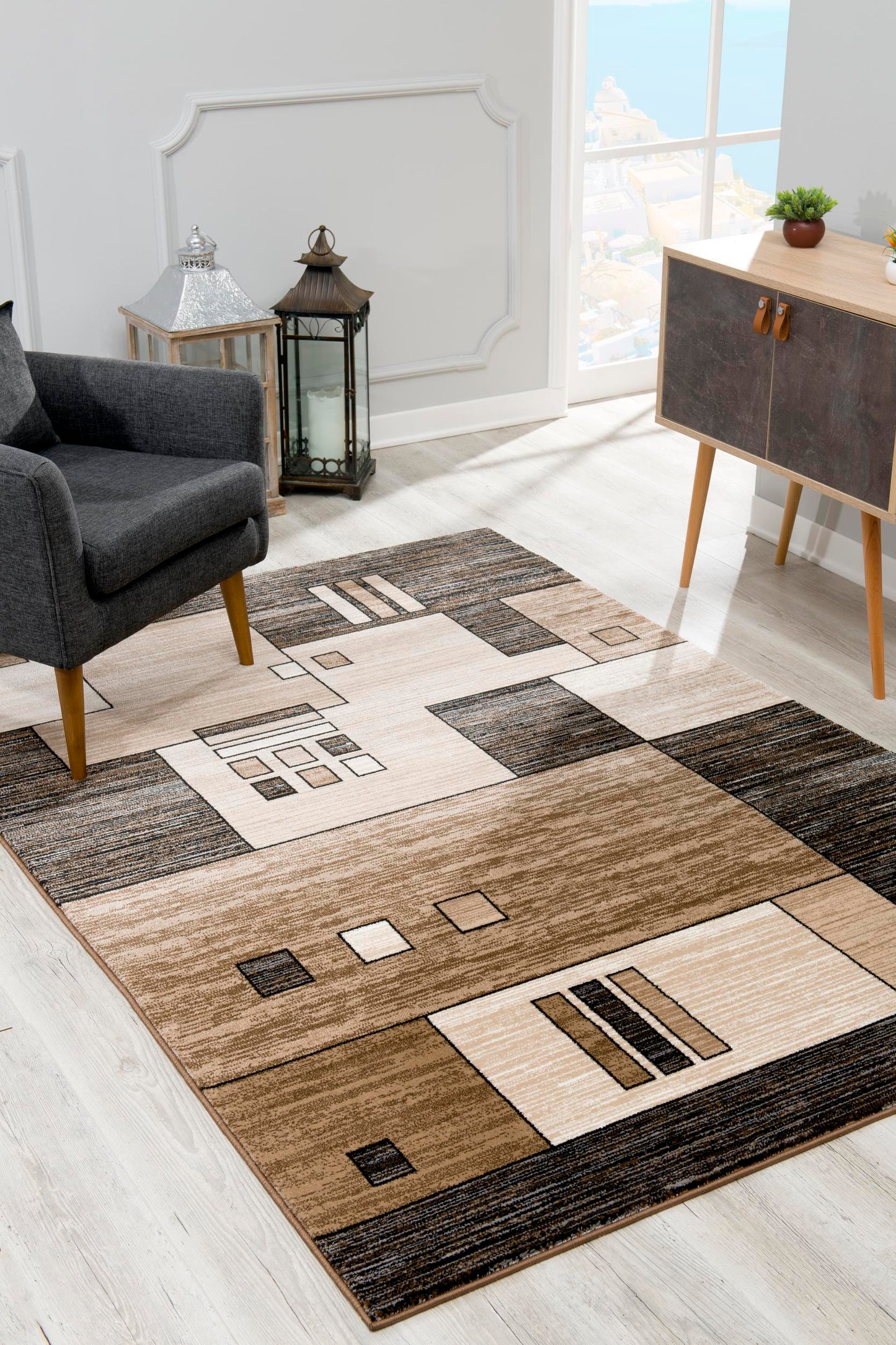 Vegas:6969 Beige Area Rug