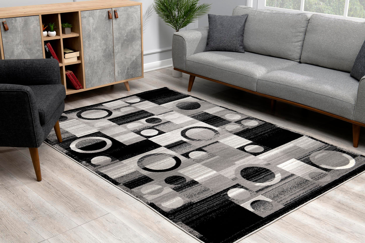 Vegas:7443 Grey Area Rug