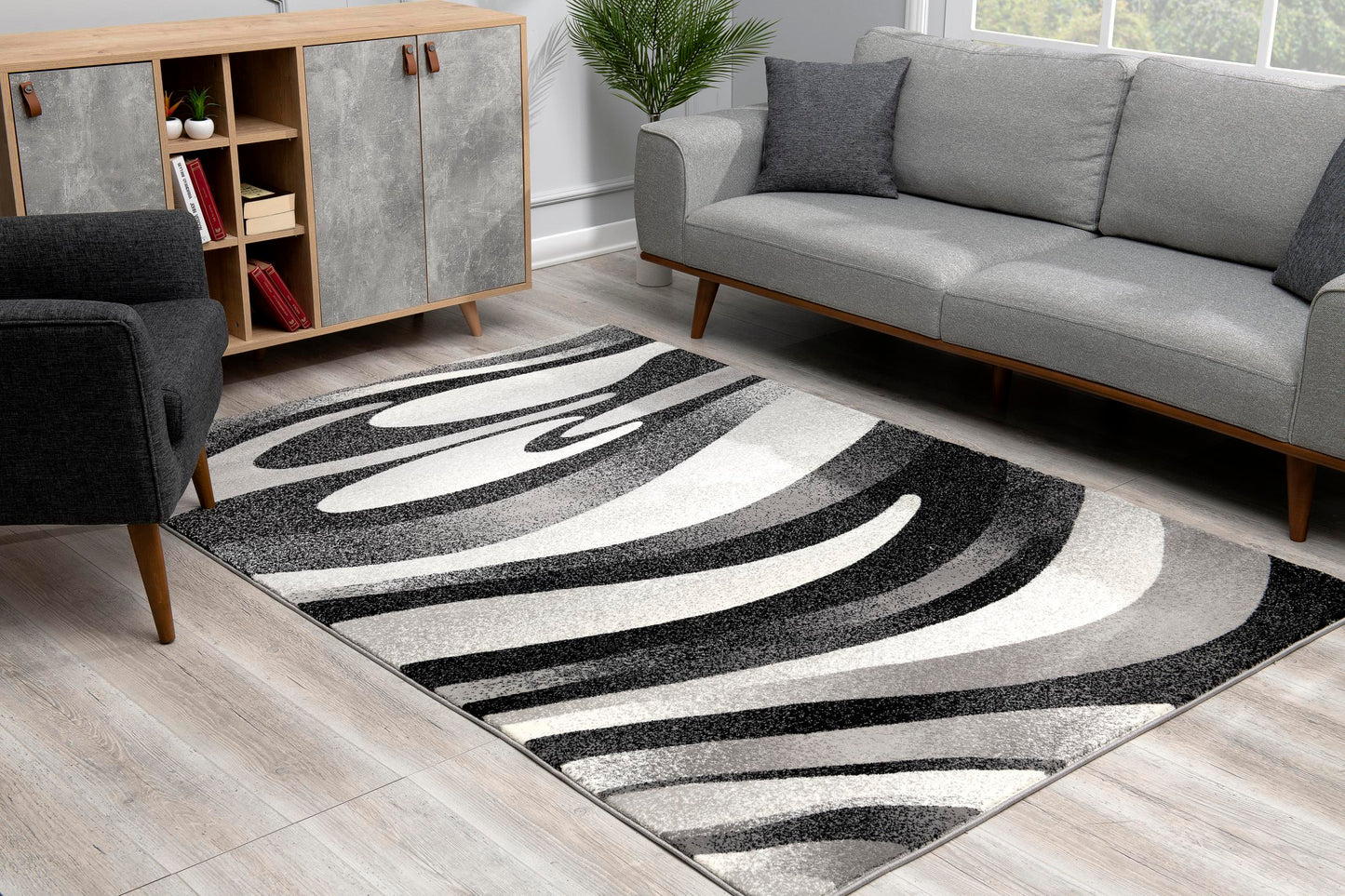 Vegas:7897 Grey Area Rug