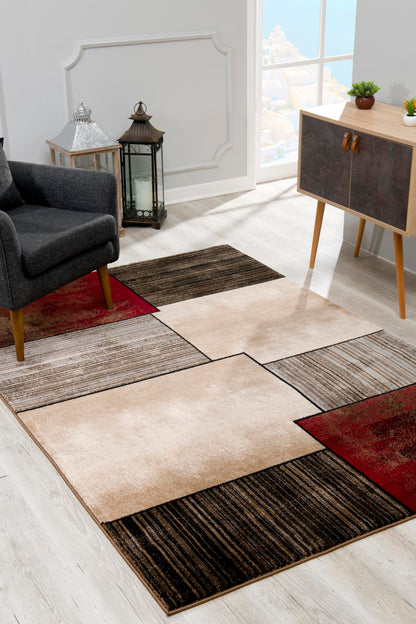 Vegas:8973 Brown Area Rug