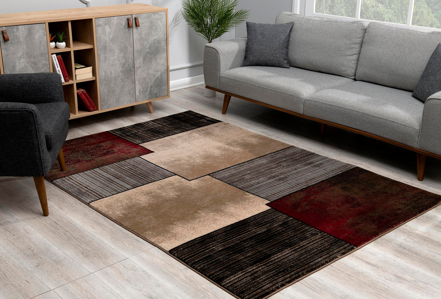 Vegas:8973 Brown Area Rug